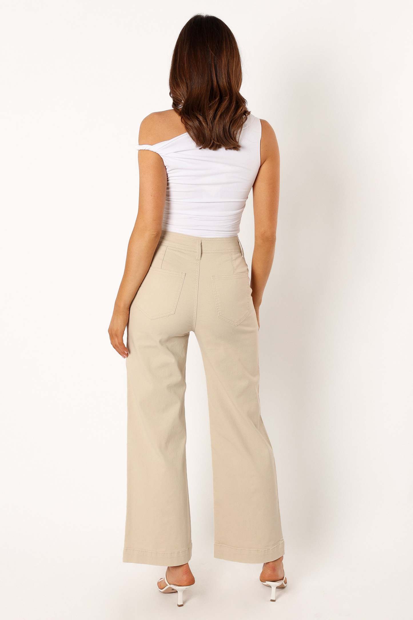 Georgia Wide Leg Pant - Beige-Sunny Prom