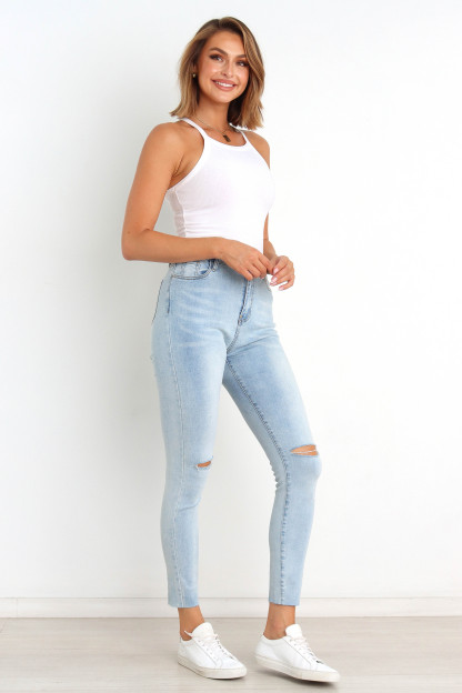 Hadie Jeans - Light Blue Wash-Sunny Prom