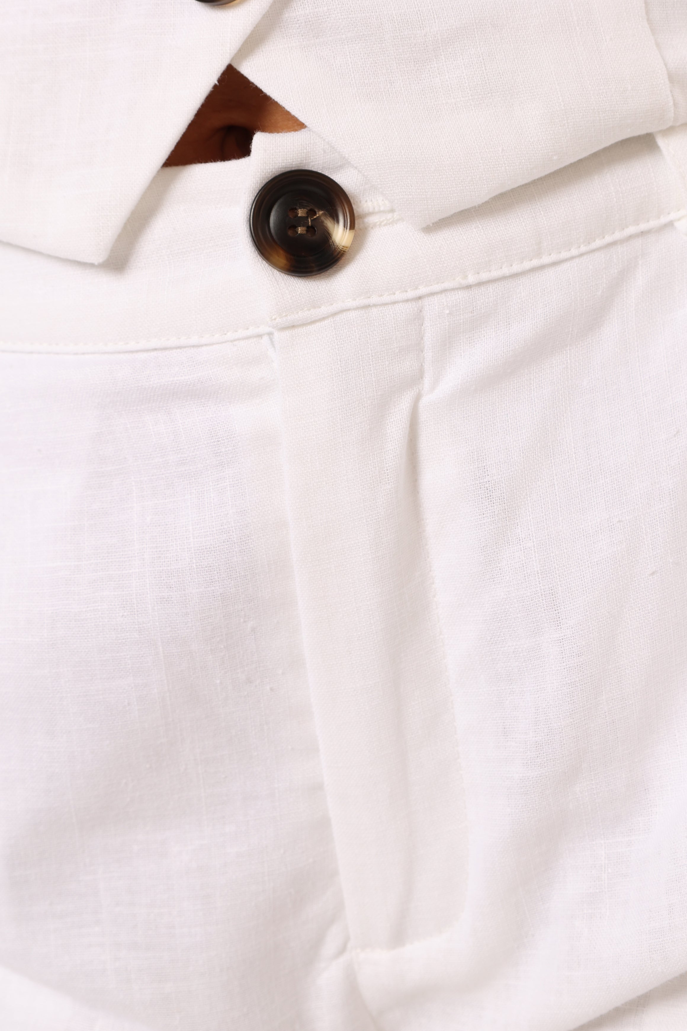 Hale Linen Shorts - White-Sunny Prom