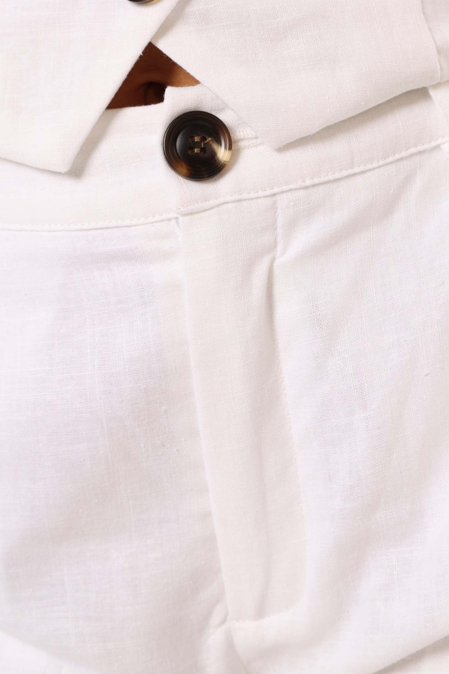 Hale Linen Shorts - White-Sunny Prom