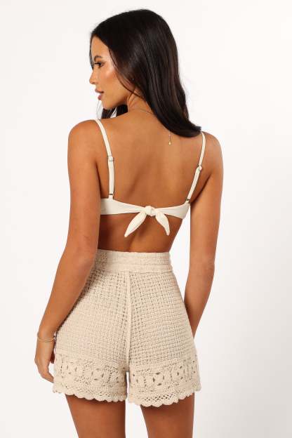 Harlowe Knit Shorts - Natural-Sunny Prom