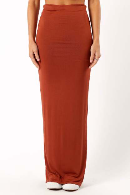 Jeryn Maxi Skirt - Rust-Sunny Prom