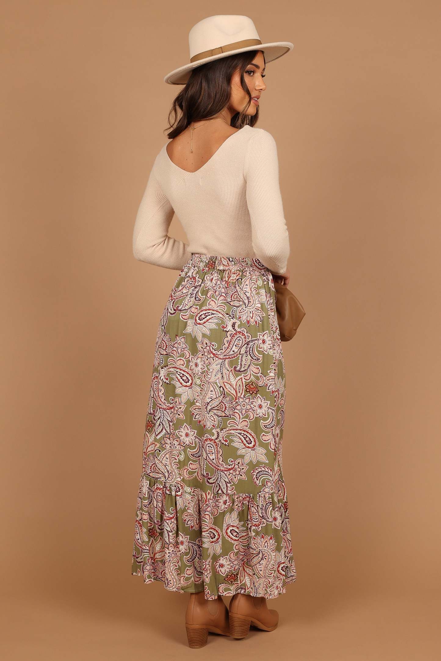 Katherine Skirt - Olive Paisley-Sunny Prom
