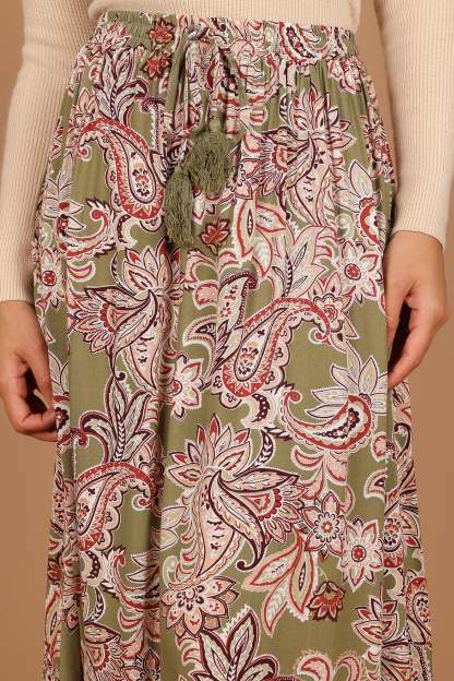 Katherine Skirt - Olive Paisley-Sunny Prom