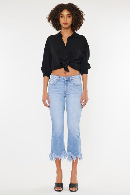 Katie High Rise Crop Bootcut Jeans - Medium-Sunny Prom