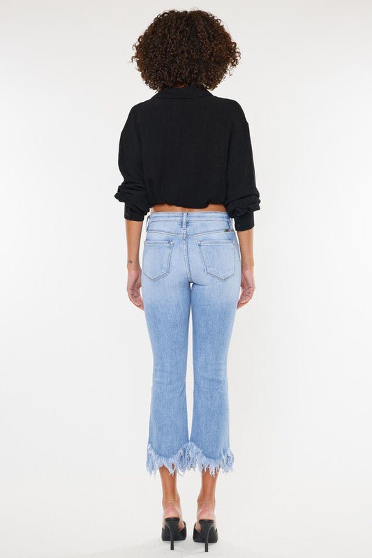 Katie High Rise Crop Bootcut Jeans - Medium-Sunny Prom