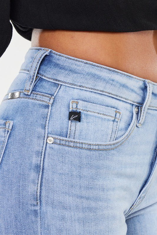 Katie High Rise Crop Bootcut Jeans - Medium-Sunny Prom