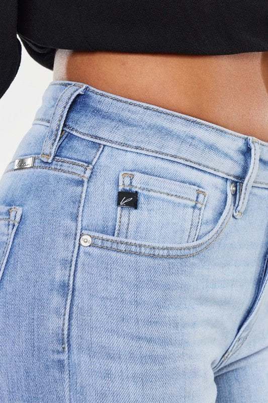 Katie High Rise Crop Bootcut Jeans - Medium-Sunny Prom