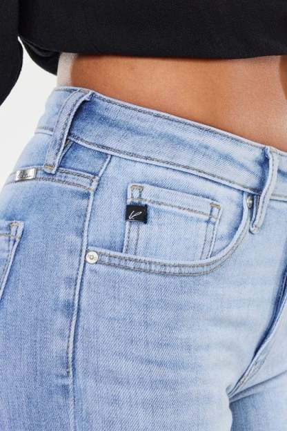 Katie High Rise Crop Bootcut Jeans - Medium-Sunny Prom