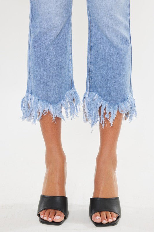 Katie High Rise Crop Bootcut Jeans - Medium-Sunny Prom