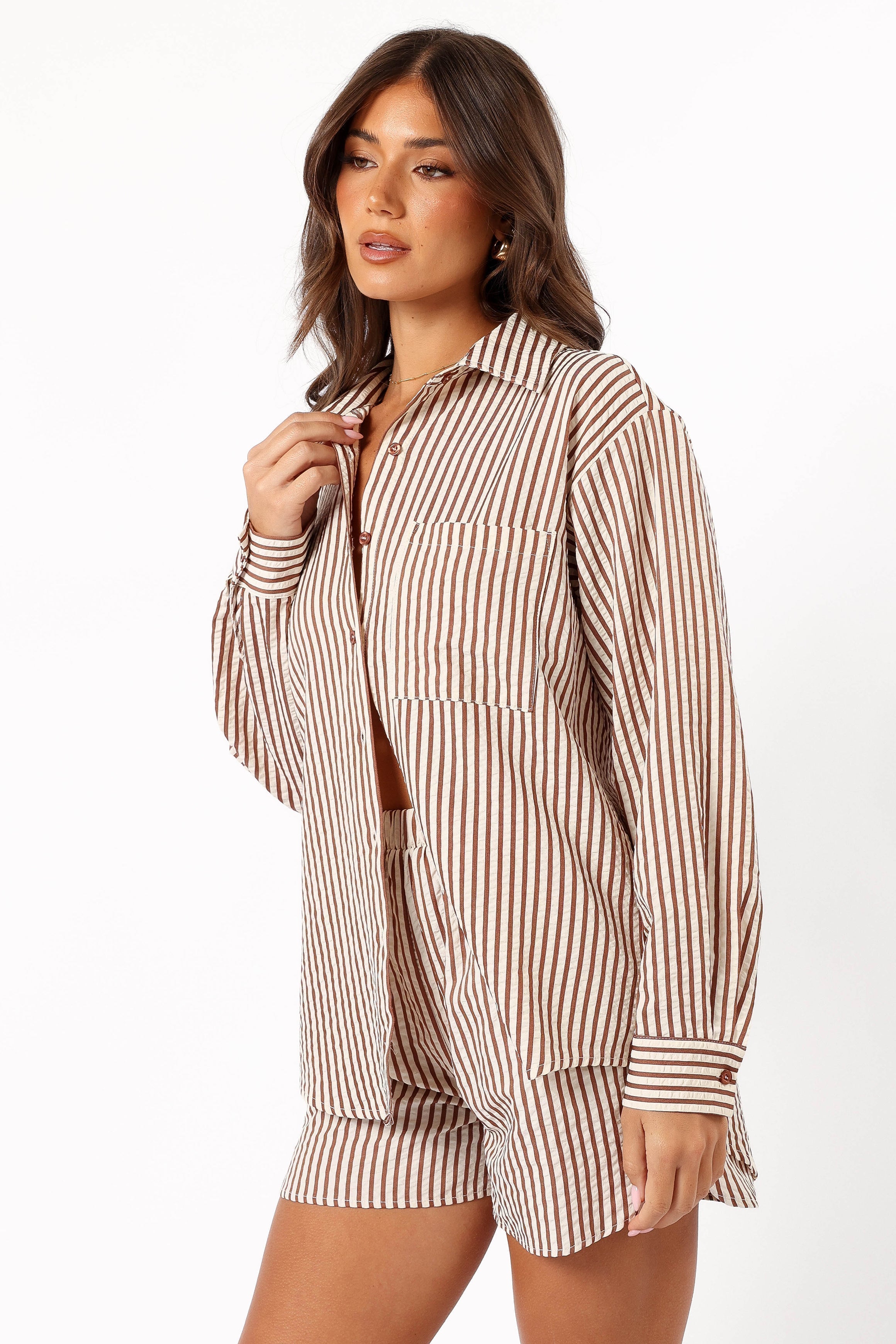 Kennie Top - Brown Stripe-Sunny Prom