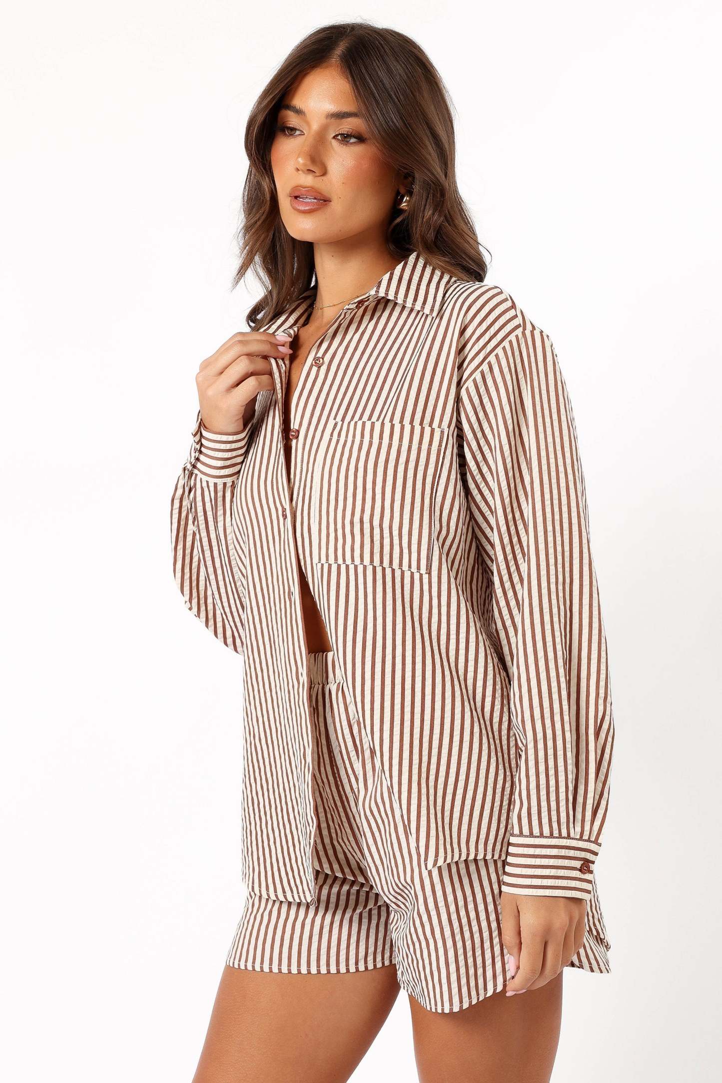 Kennie Top - Brown Stripe-Sunny Prom
