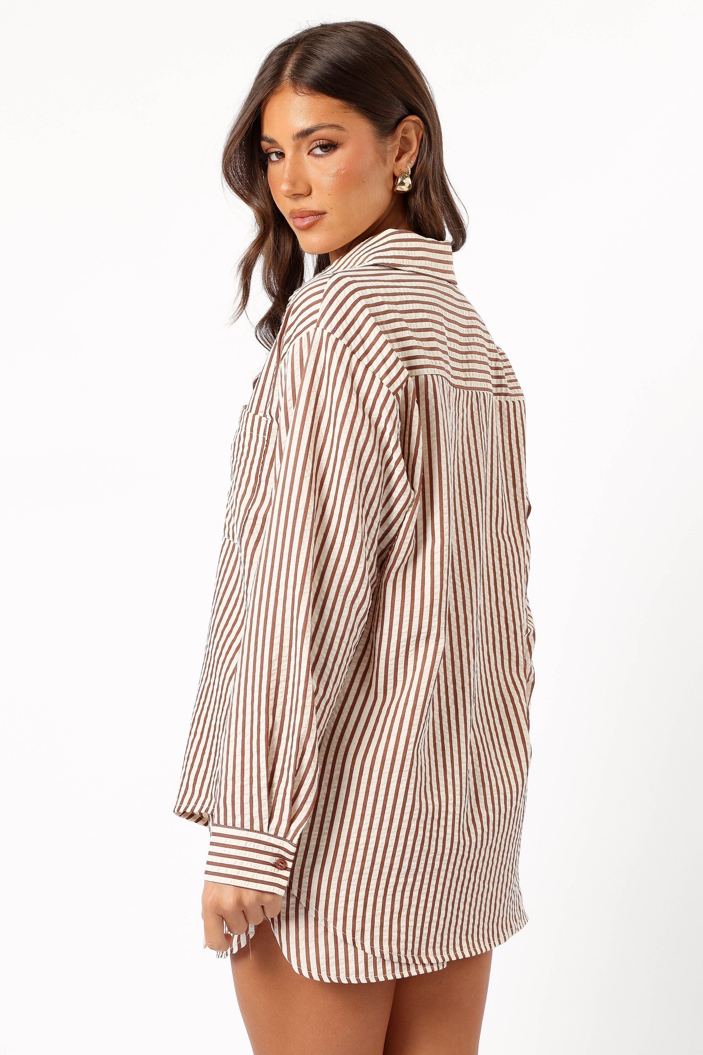 Kennie Top - Brown Stripe-Sunny Prom