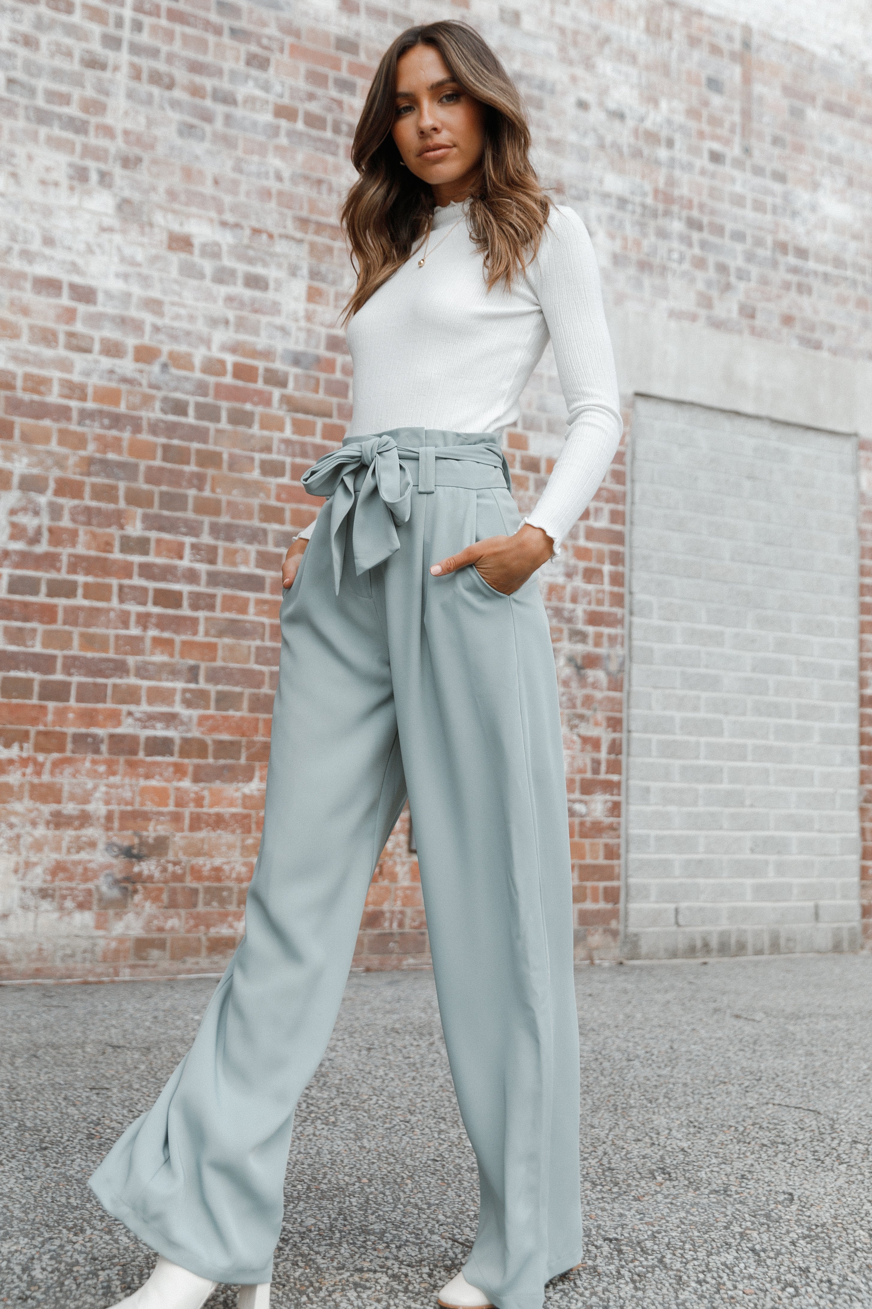 Kieran Pants - Sage Green-Sunny Prom