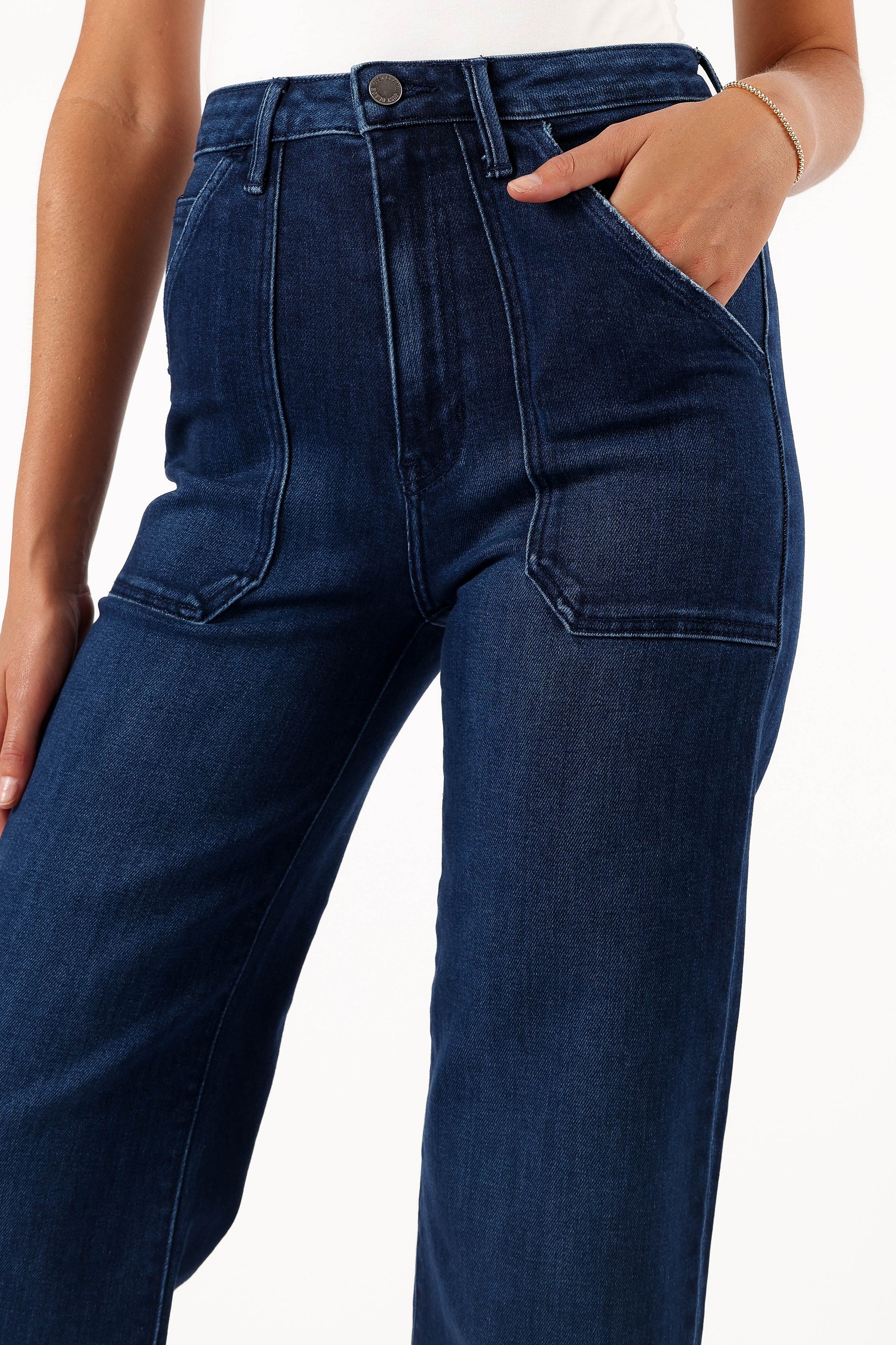 Kinsley High Rise Wide Leg Jean - Dark Denim-Sunny Prom
