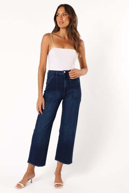 Kinsley High Rise Wide Leg Jean - Dark Denim-Sunny Prom