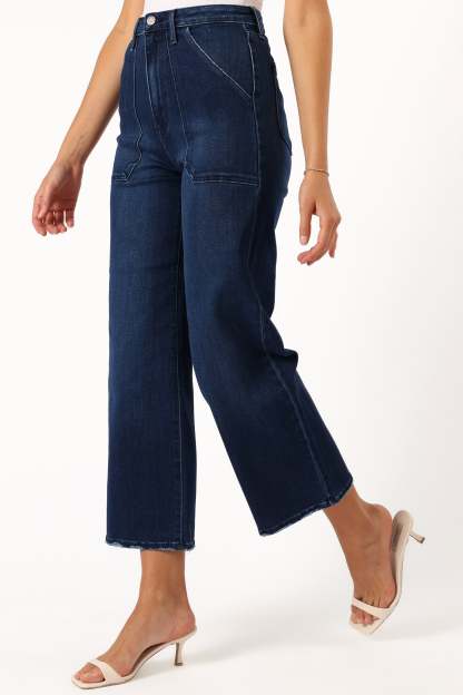 Kinsley High Rise Wide Leg Jean - Dark Denim-Sunny Prom