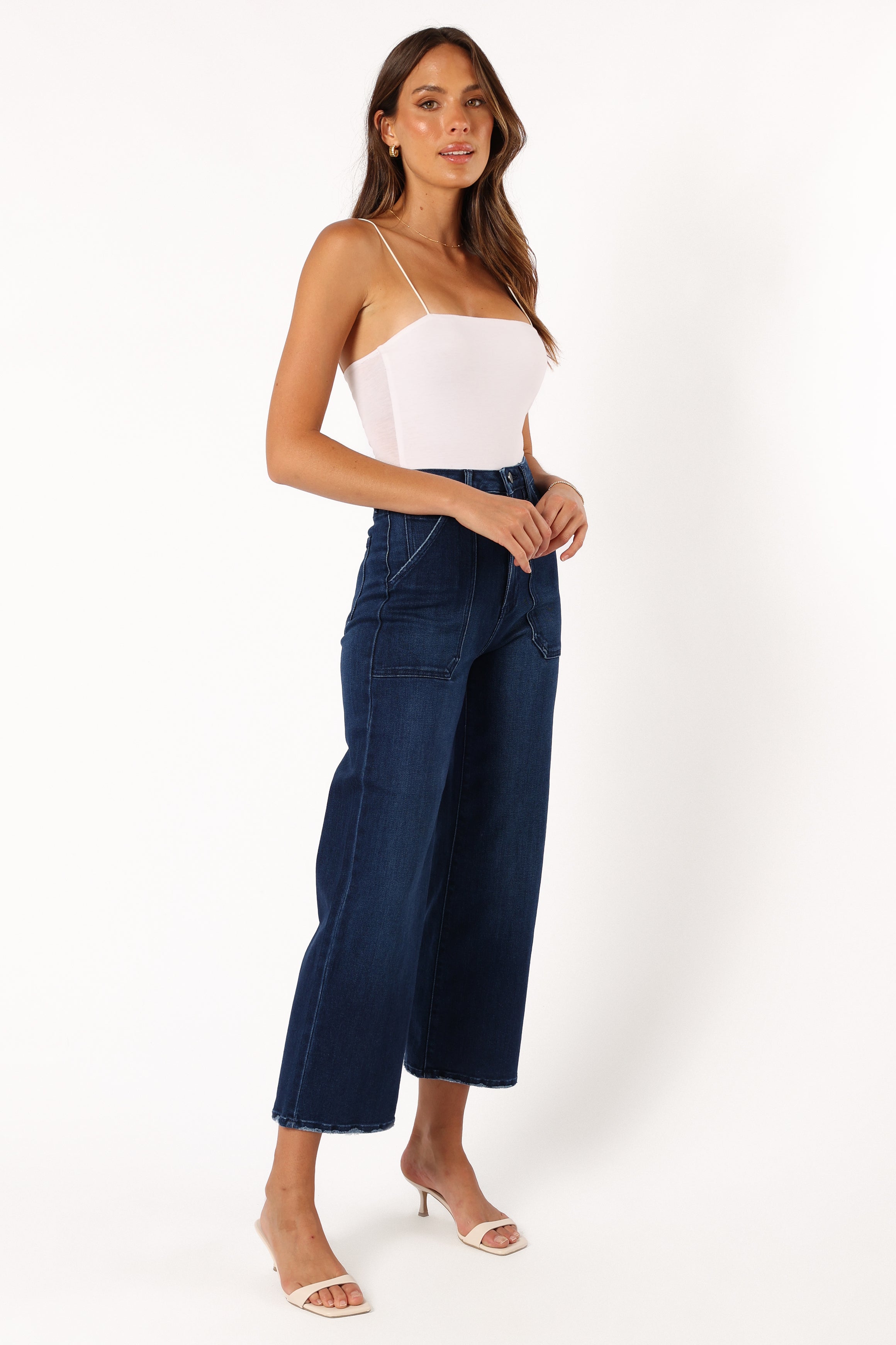 Kinsley High Rise Wide Leg Jean - Dark Denim-Sunny Prom