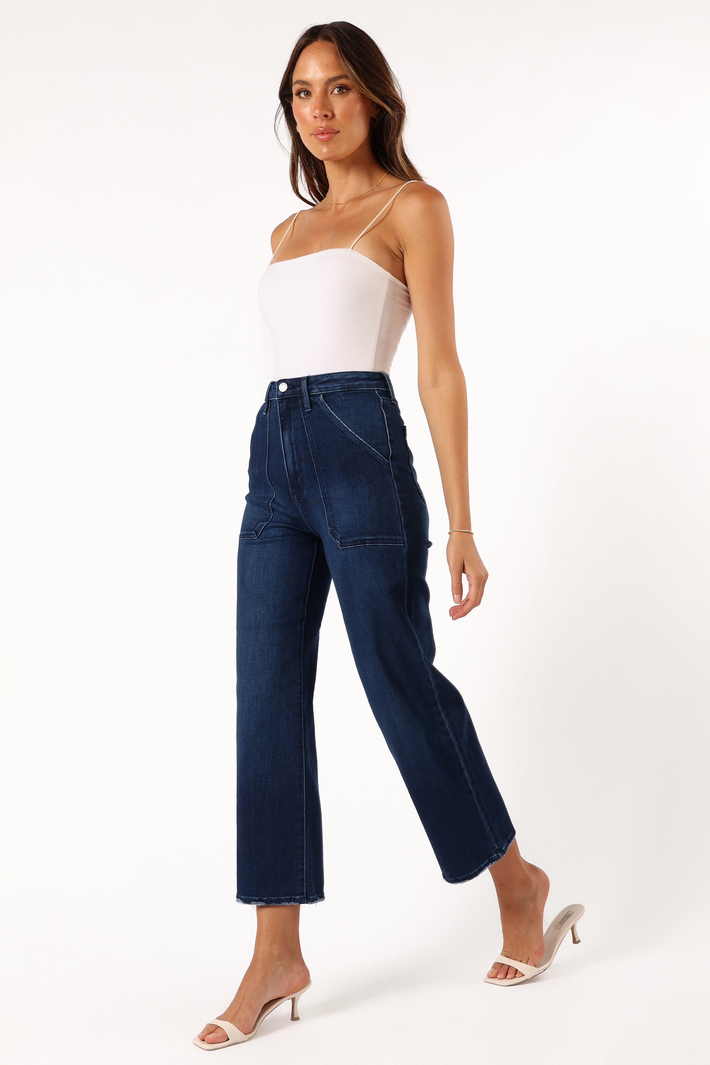 Kinsley High Rise Wide Leg Jean - Dark Denim-Sunny Prom