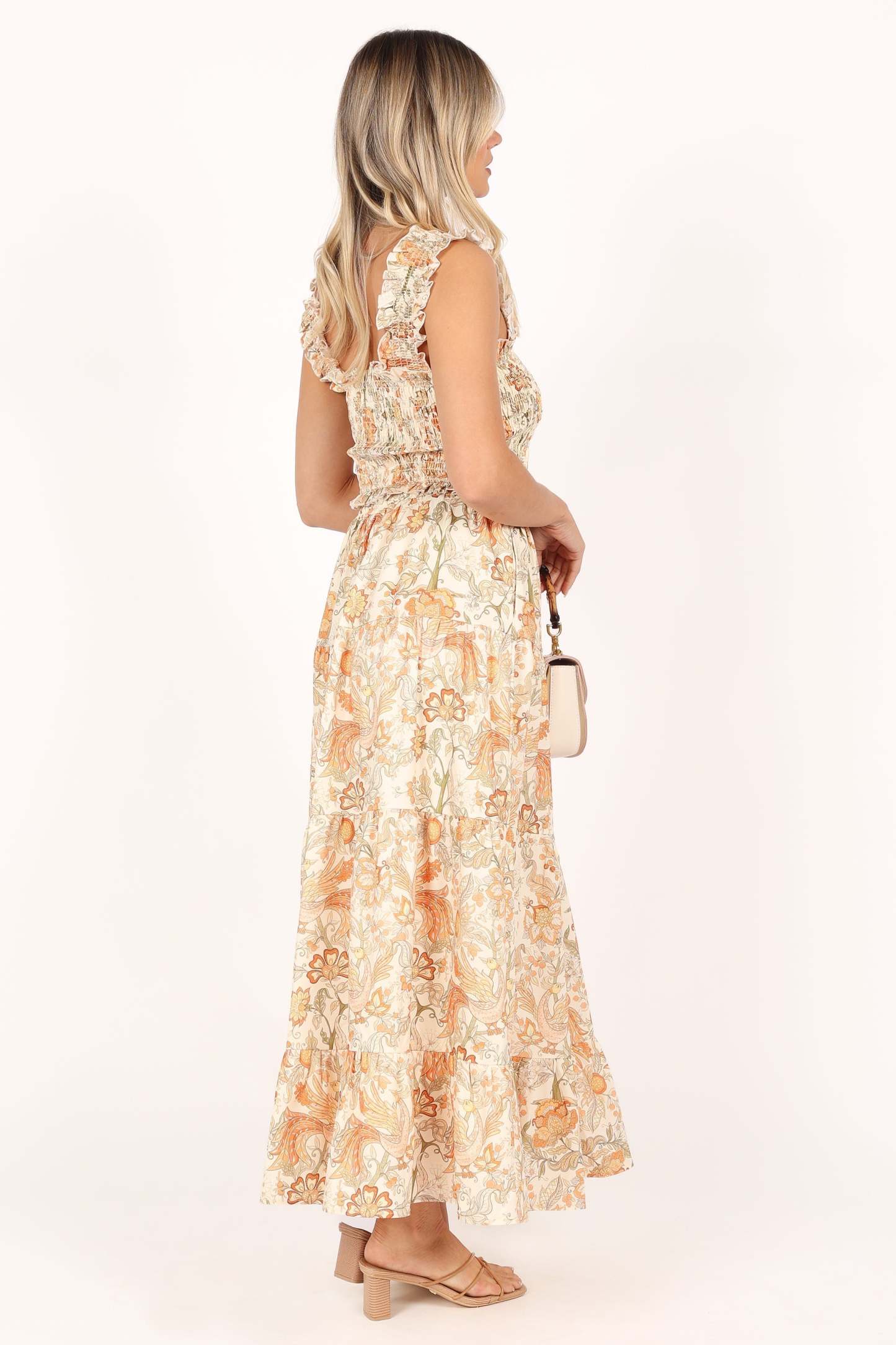 Leo Maxi Skirt - Tan Floral-Sunny Prom