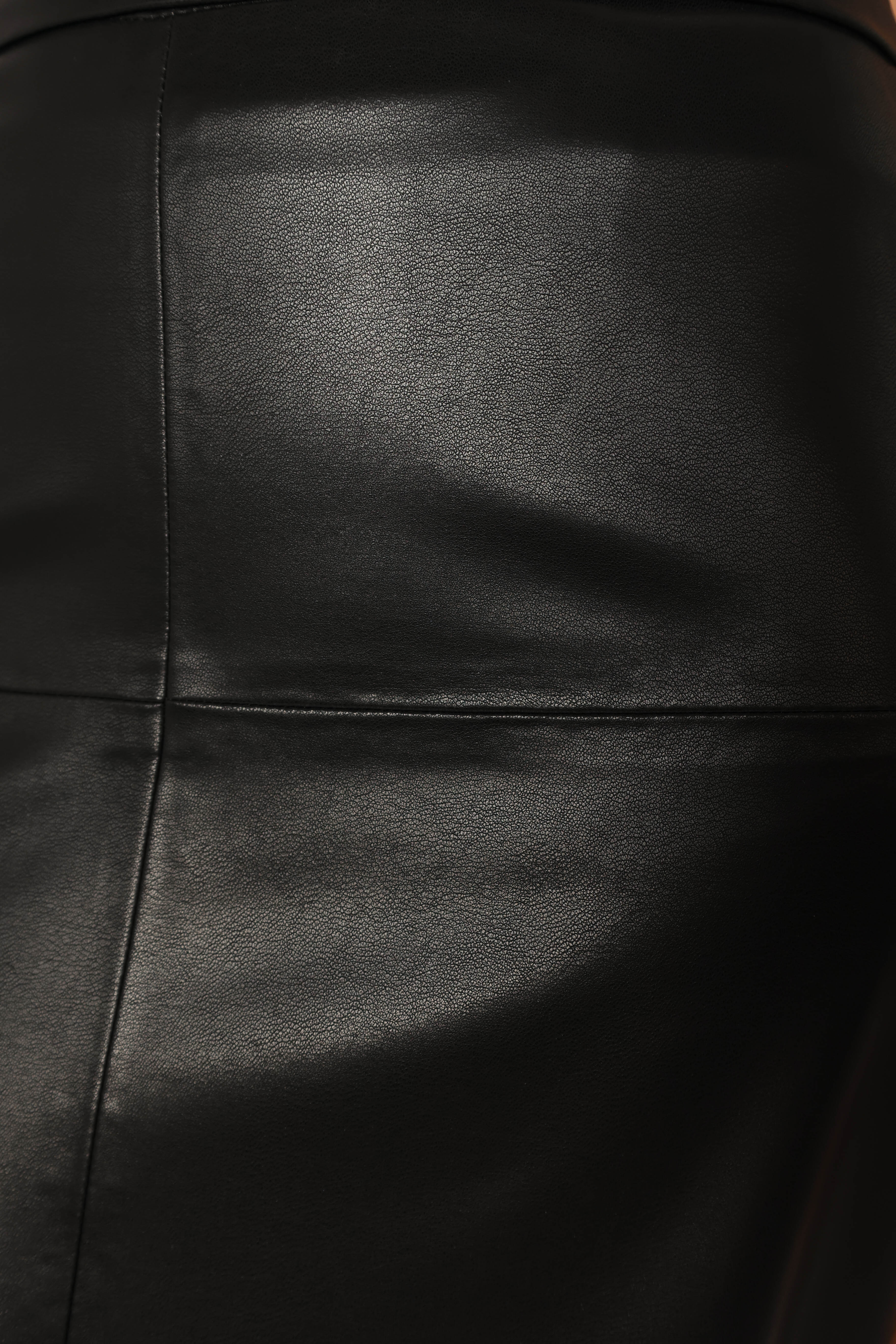 Miller Faux Leather Midi Skirt - Black-Sunny Prom