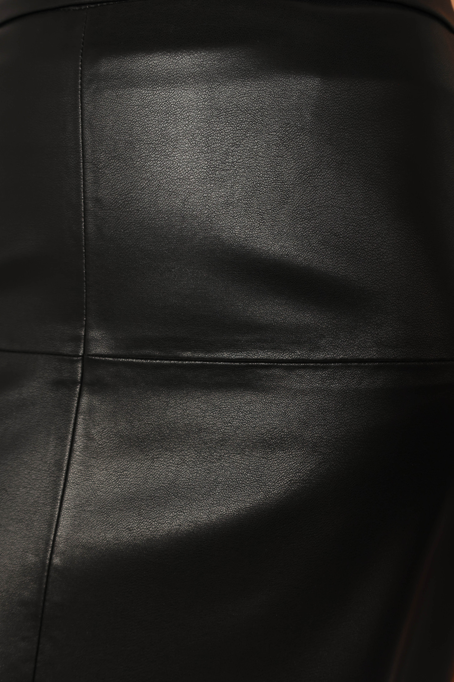 Miller Faux Leather Midi Skirt - Black-Sunny Prom