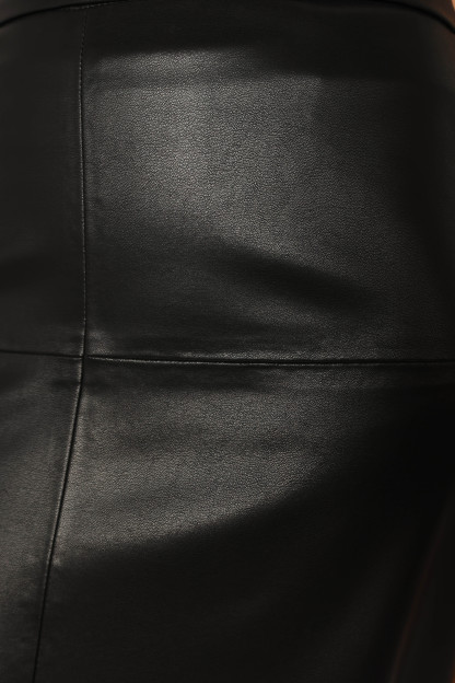 Miller Faux Leather Midi Skirt - Black-Sunny Prom
