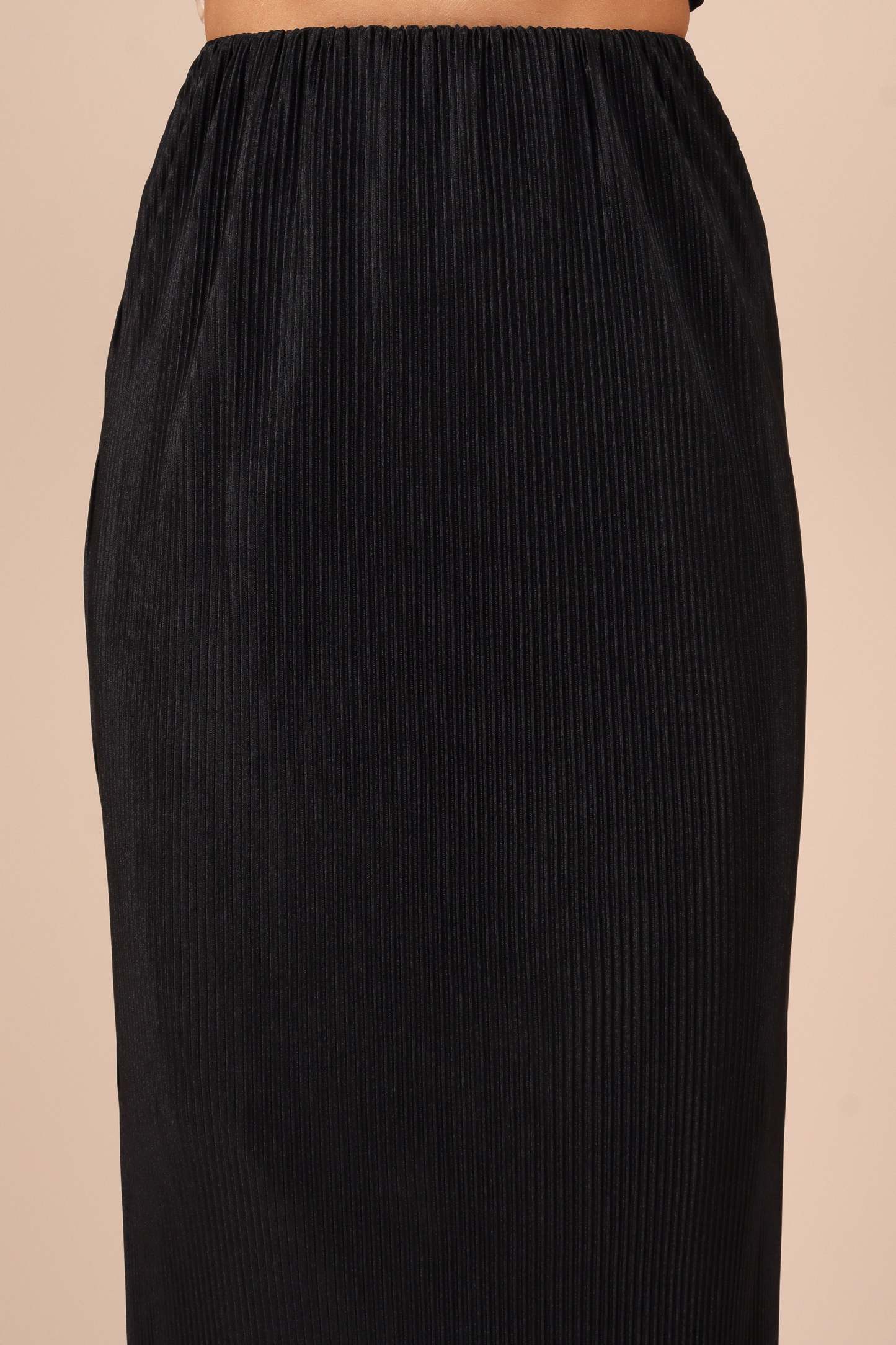 Minelli Pleat Midi Skirt - Black-Sunny Prom