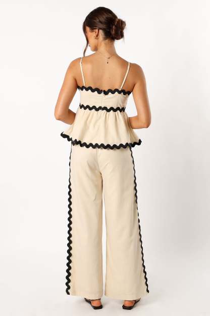 Mollymook Pants - Cream Black-Sunny Prom
