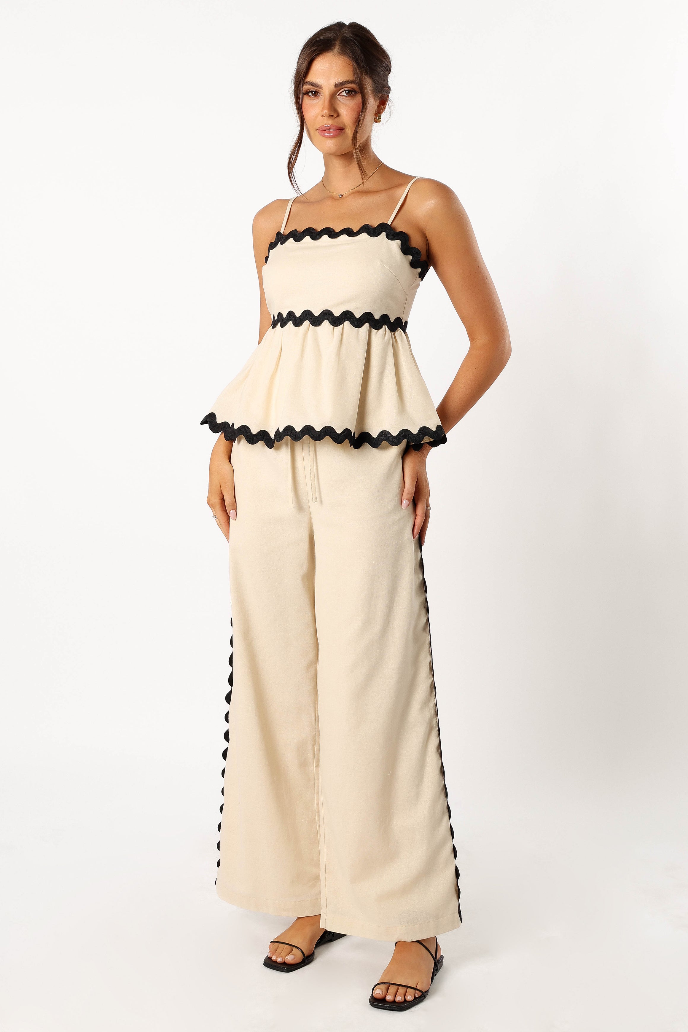 Mollymook Pants - Cream Black-Sunny Prom