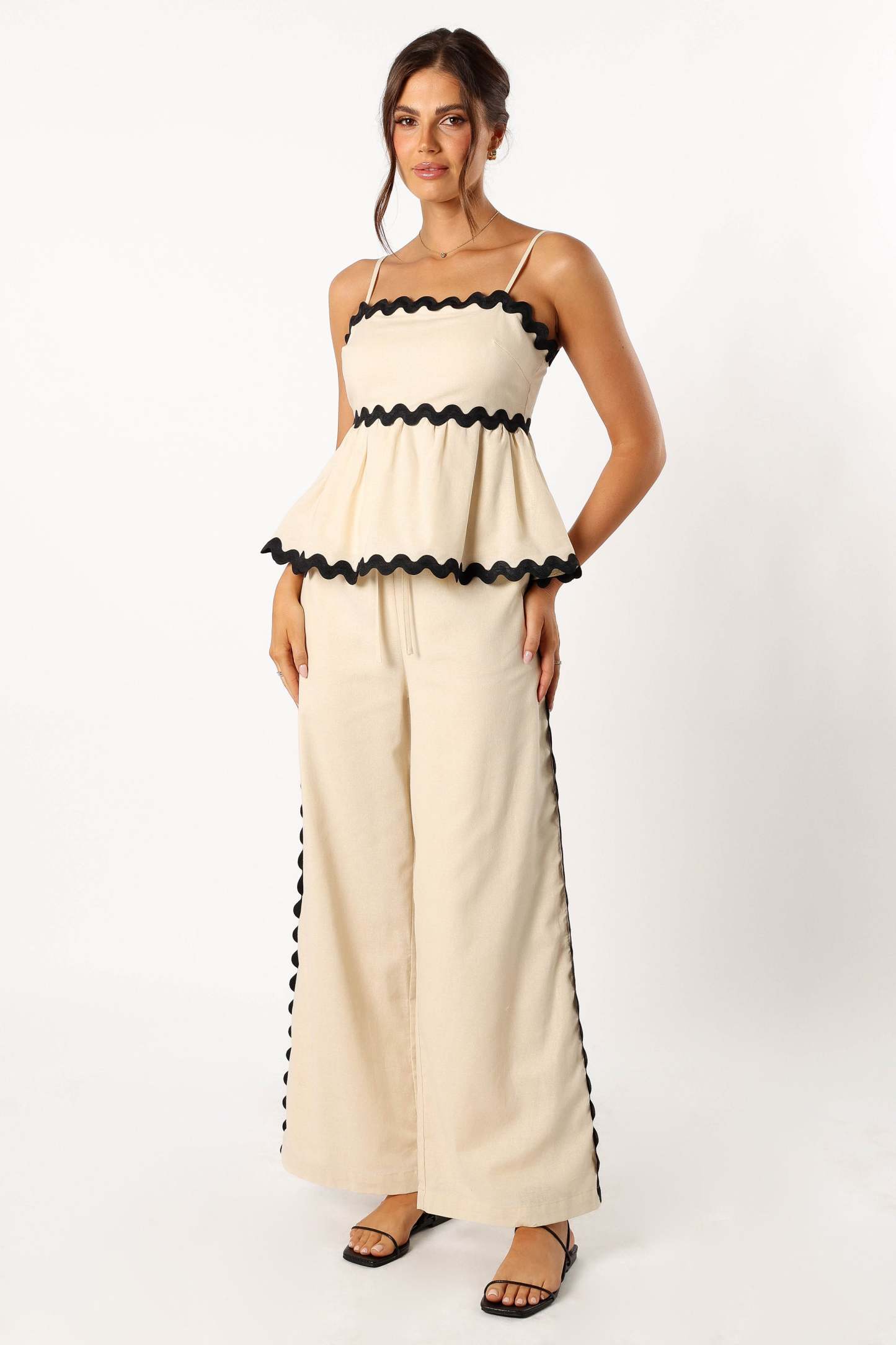 Mollymook Pants - Cream Black-Sunny Prom