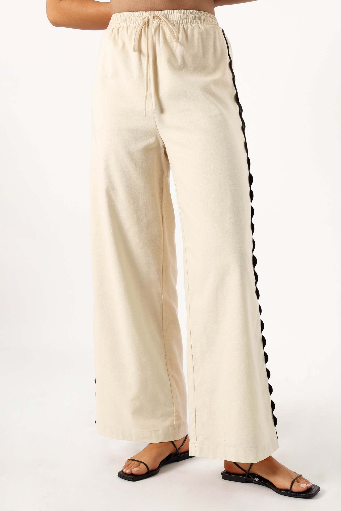 Mollymook Pants - Cream Black-Sunny Prom