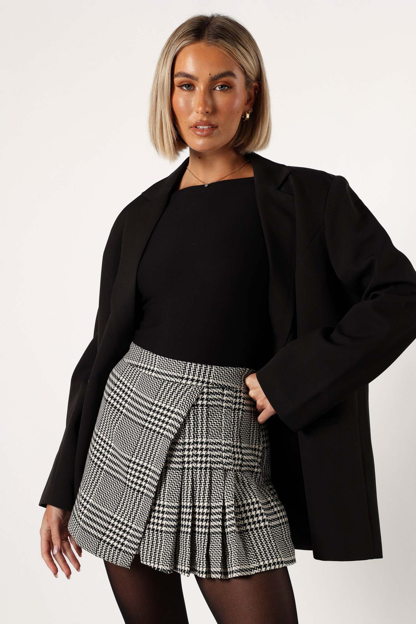 Natasha Mini Skort - Black/White-Sunny Prom