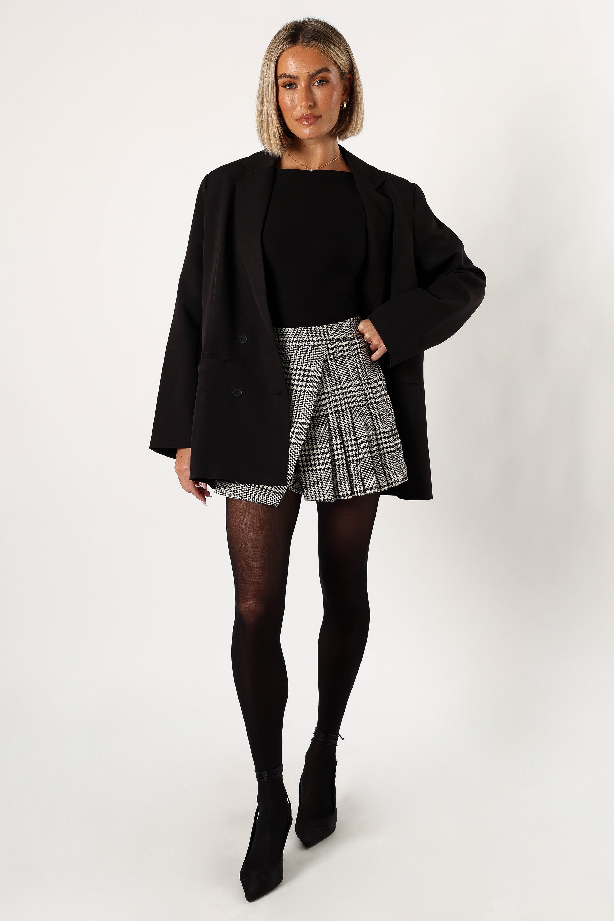 Natasha Mini Skort - Black/White-Sunny Prom