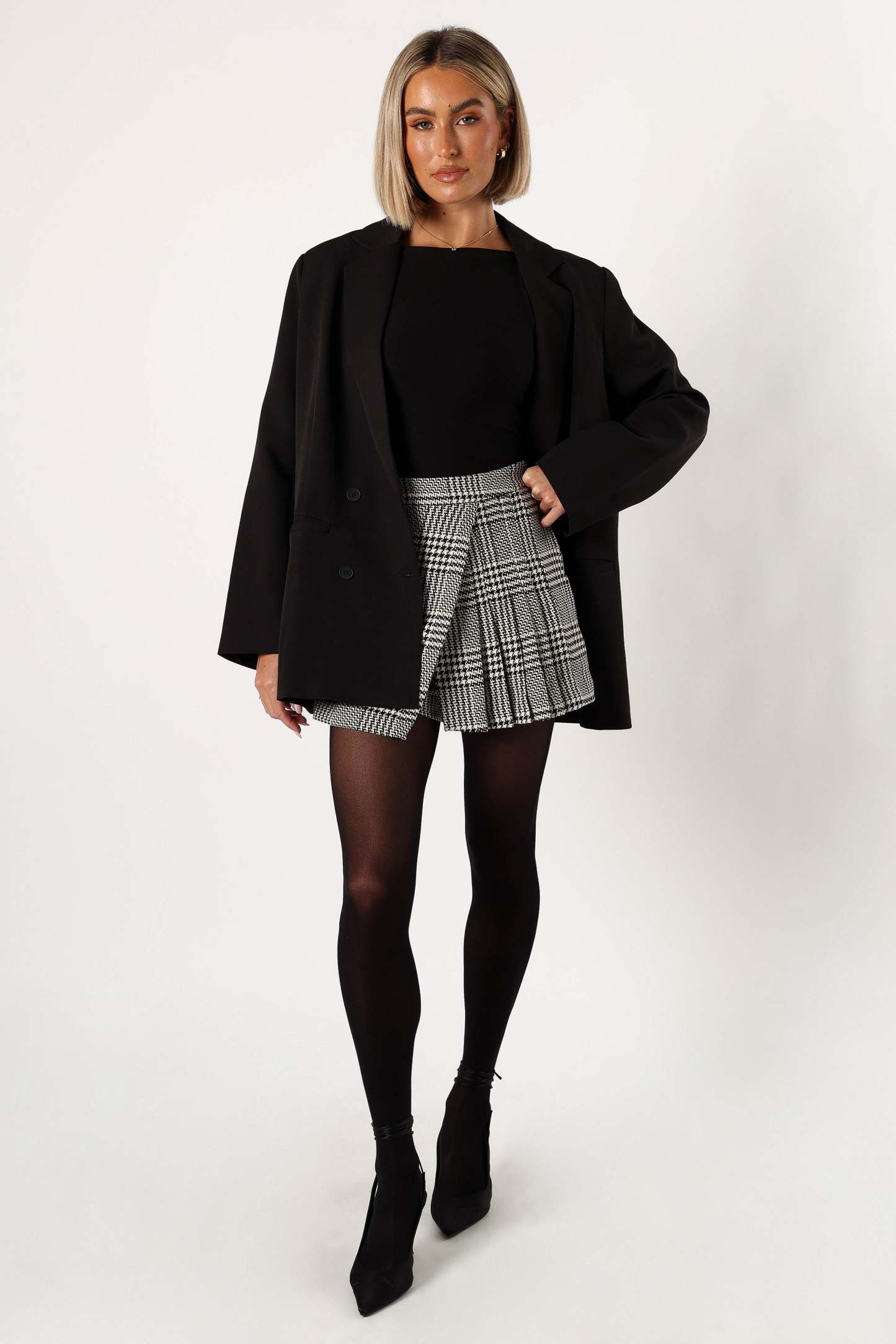 Natasha Mini Skort - Black/White-Sunny Prom
