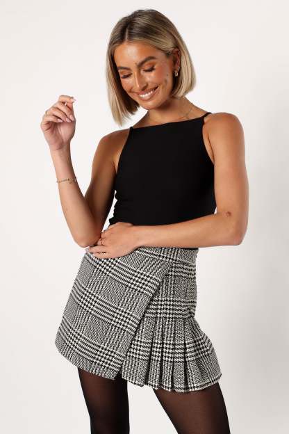 Natasha Mini Skort - Black/White-Sunny Prom
