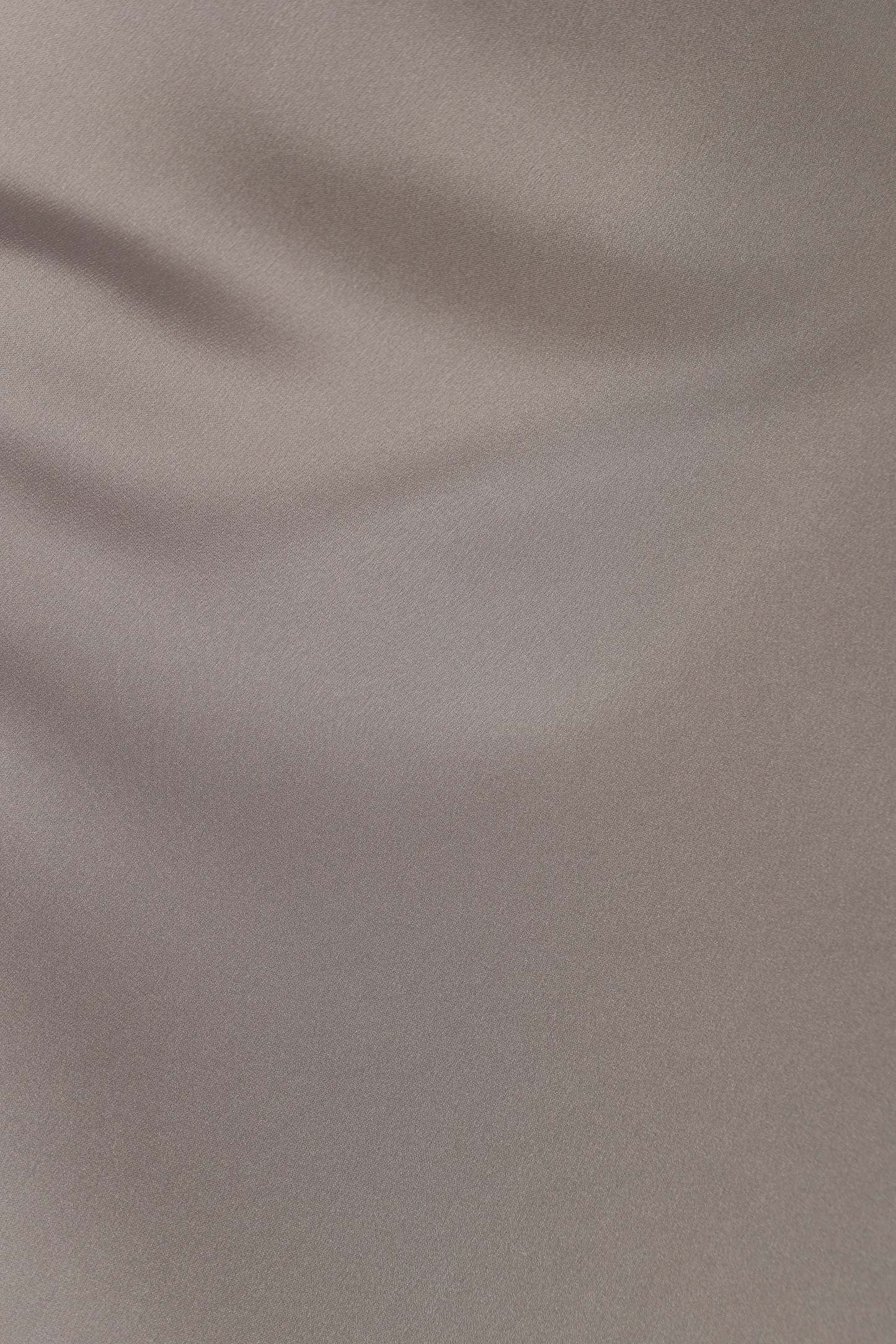 Nellie Satin Midi Skirt - Silver-Sunny Prom