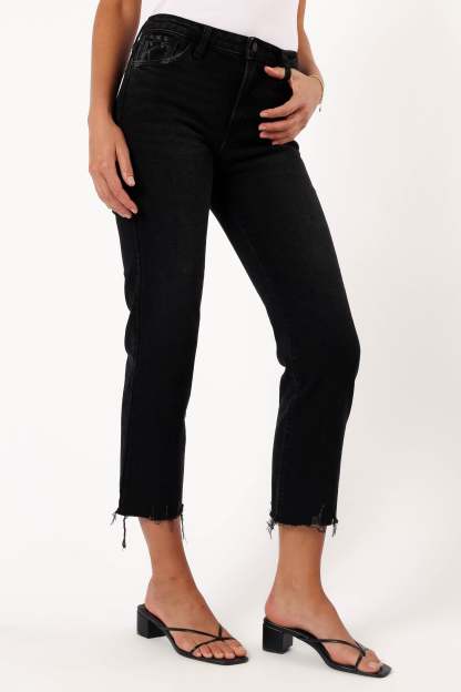 Rowan High Rise Straight Leg Jean - Washed Black-Sunny Prom