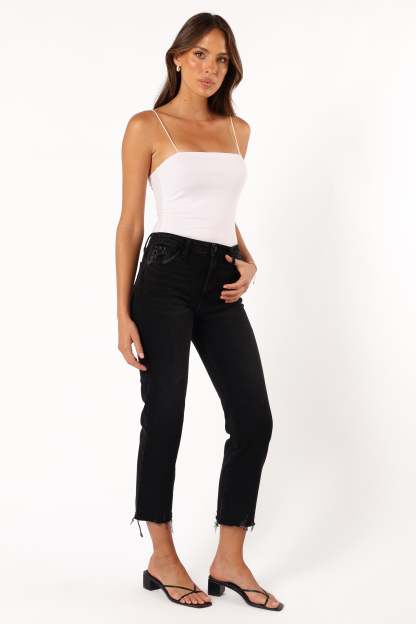 Rowan High Rise Straight Leg Jean - Washed Black-Sunny Prom