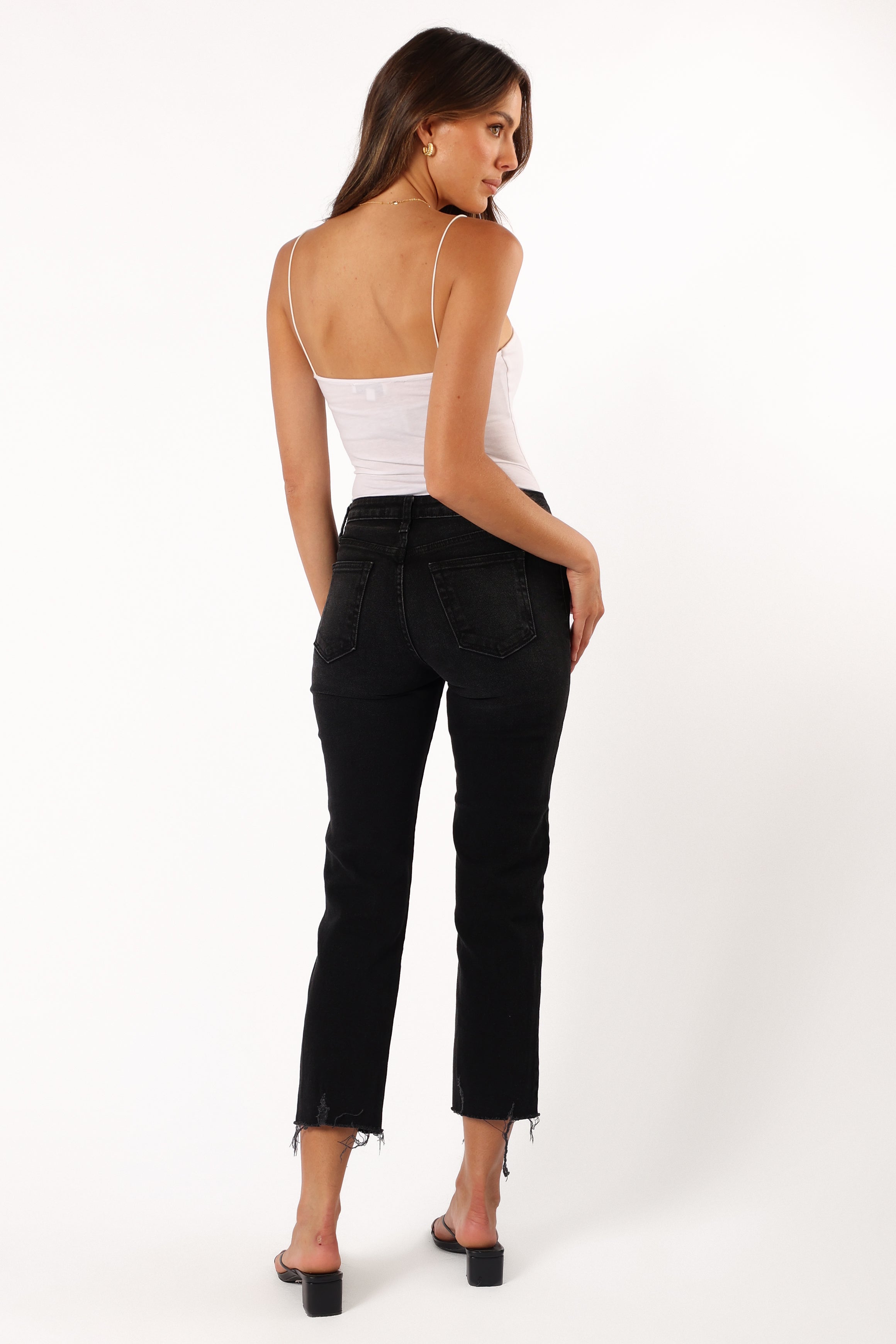 Rowan High Rise Straight Leg Jean - Washed Black-Sunny Prom