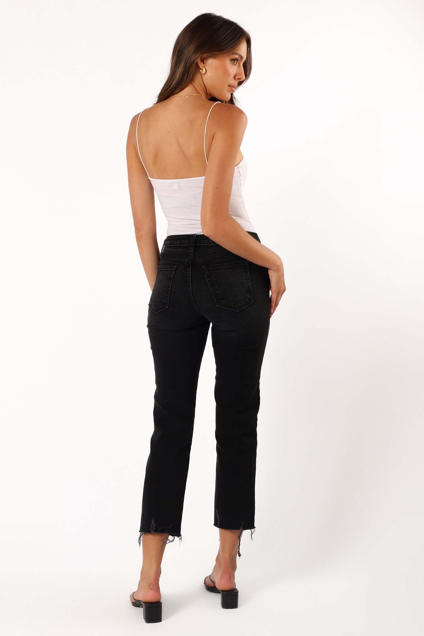 Rowan High Rise Straight Leg Jean - Washed Black-Sunny Prom