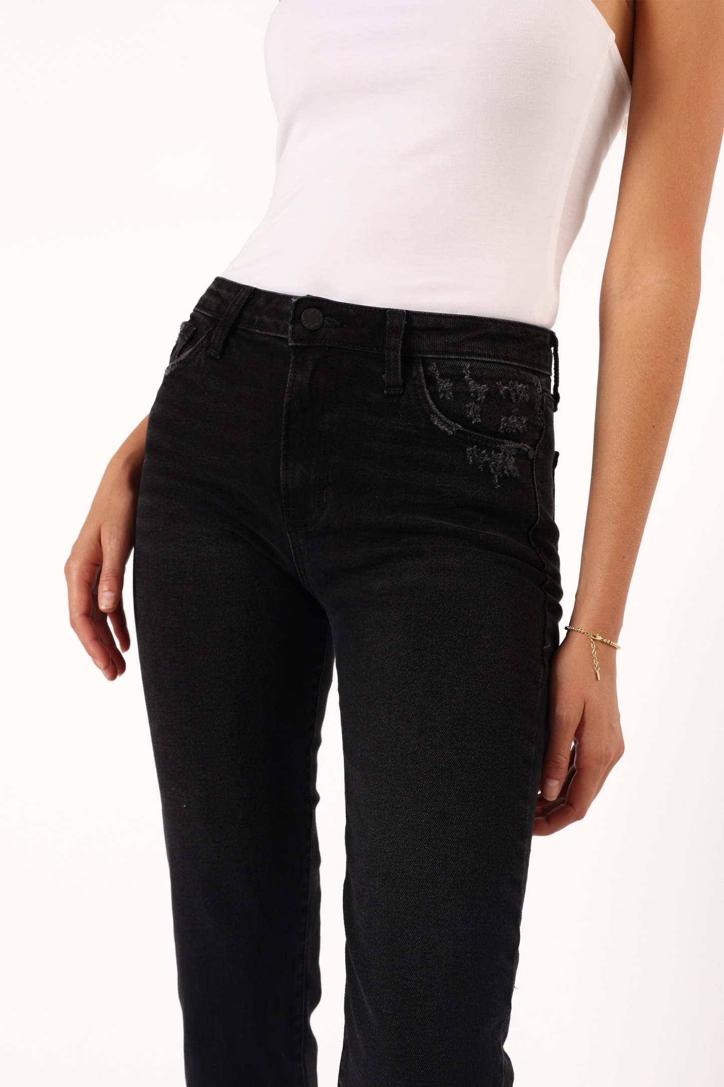 Rowan High Rise Straight Leg Jean - Washed Black-Sunny Prom