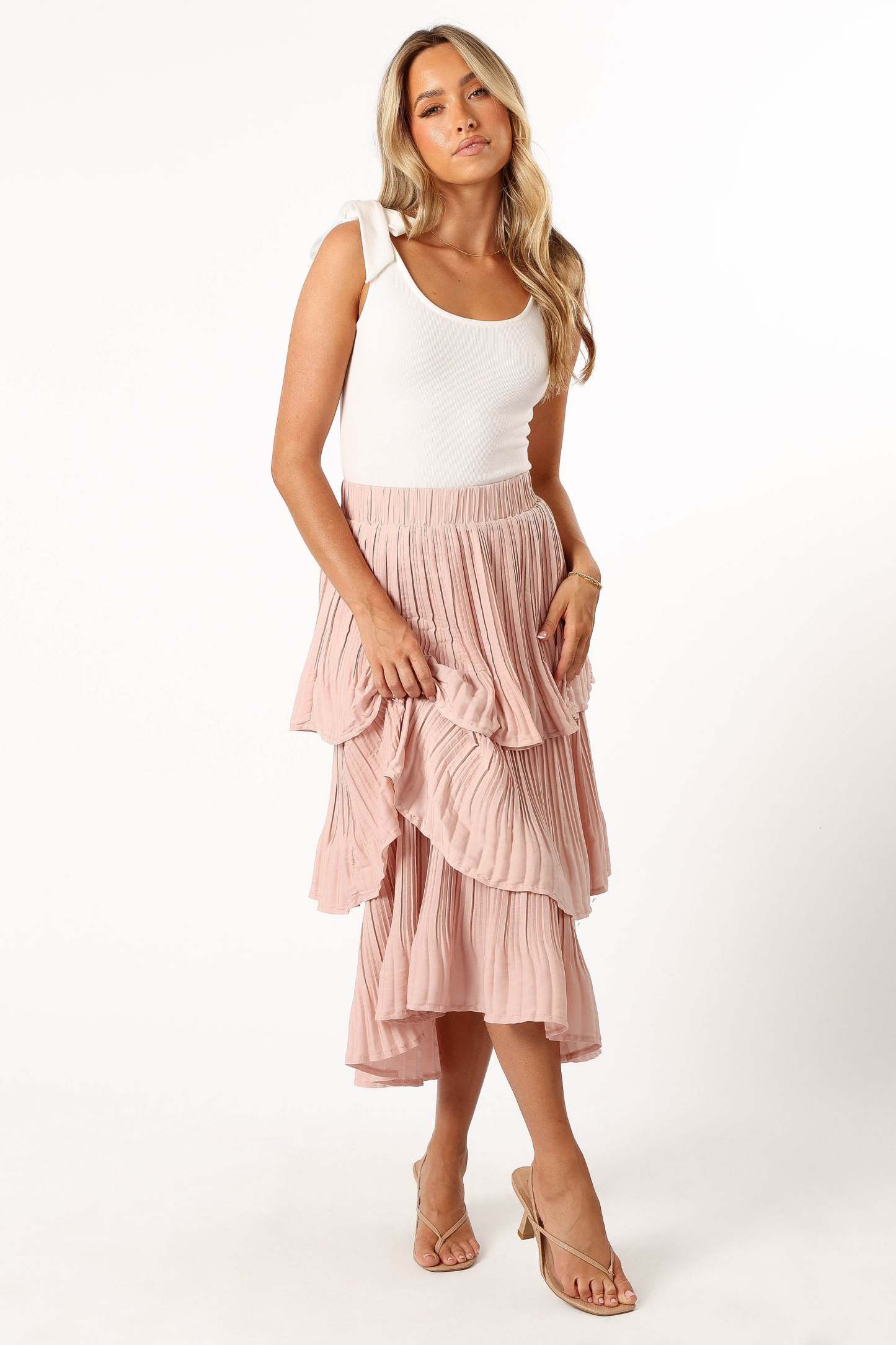 Rylan Maxi Skirt - Champagne Pink-Sunny Prom