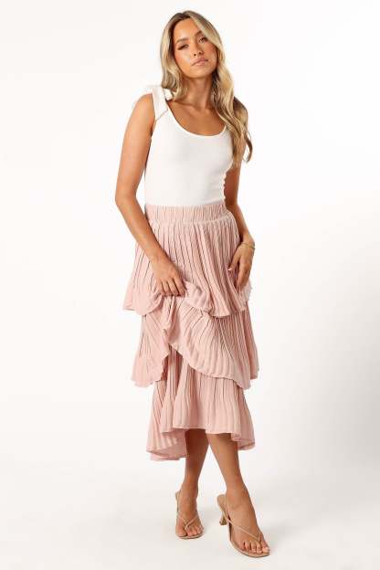 Rylan Maxi Skirt - Champagne Pink-Sunny Prom