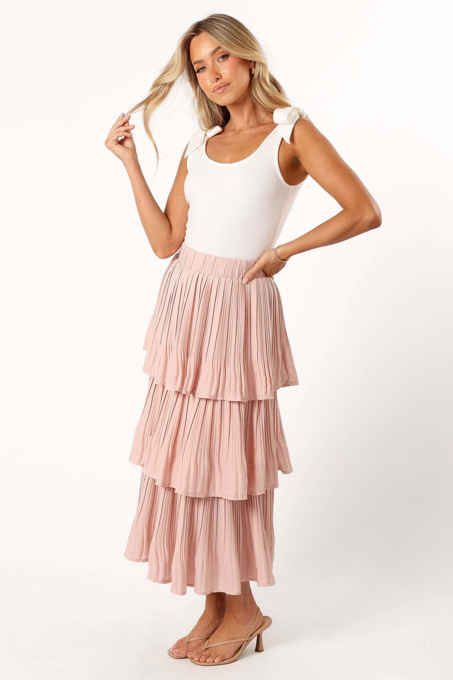 Rylan Maxi Skirt - Champagne Pink-Sunny Prom