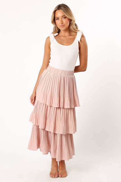 Rylan Maxi Skirt - Champagne Pink-Sunny Prom