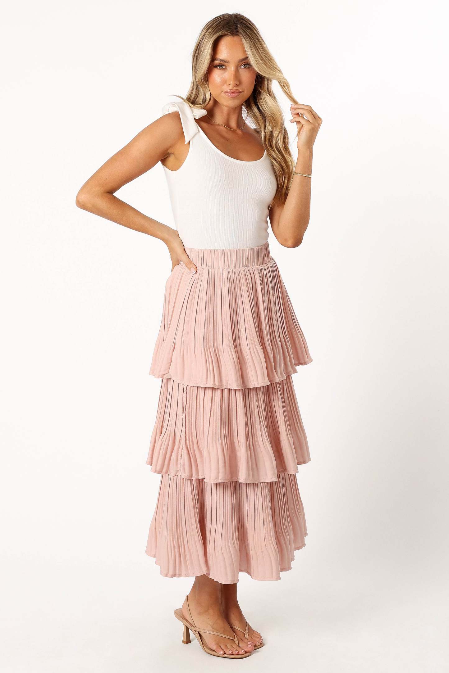 Rylan Maxi Skirt - Champagne Pink-Sunny Prom