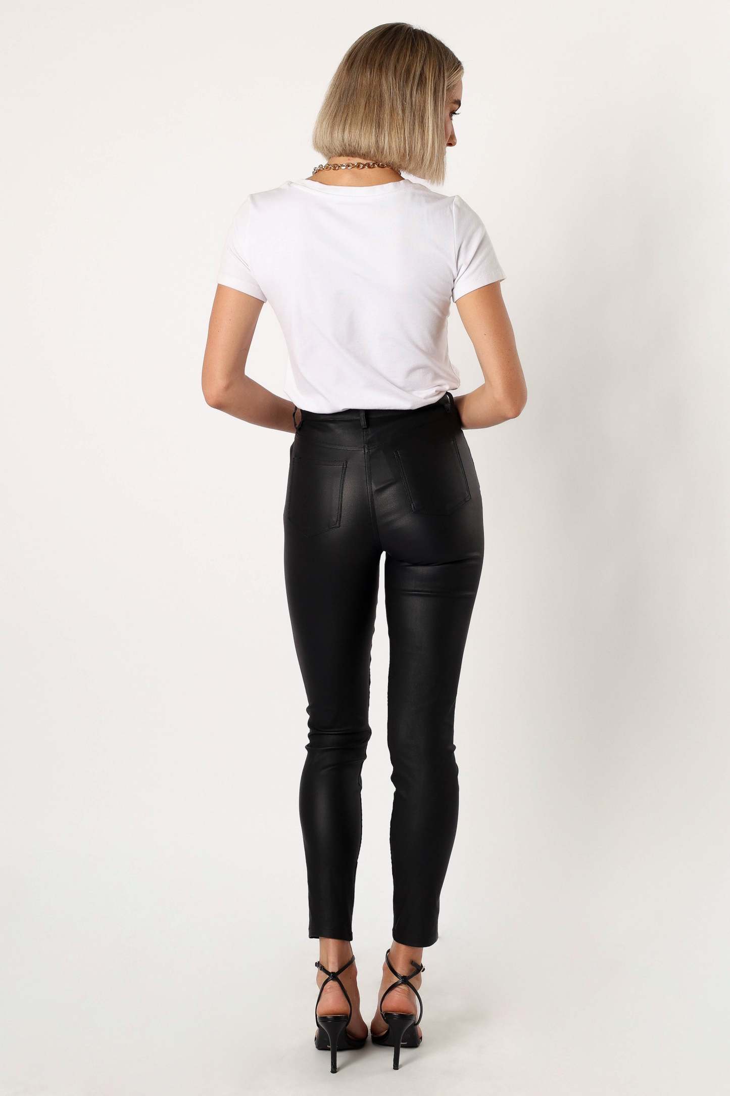 Sammie Vegan Leather Pants - Black-Sunny Prom