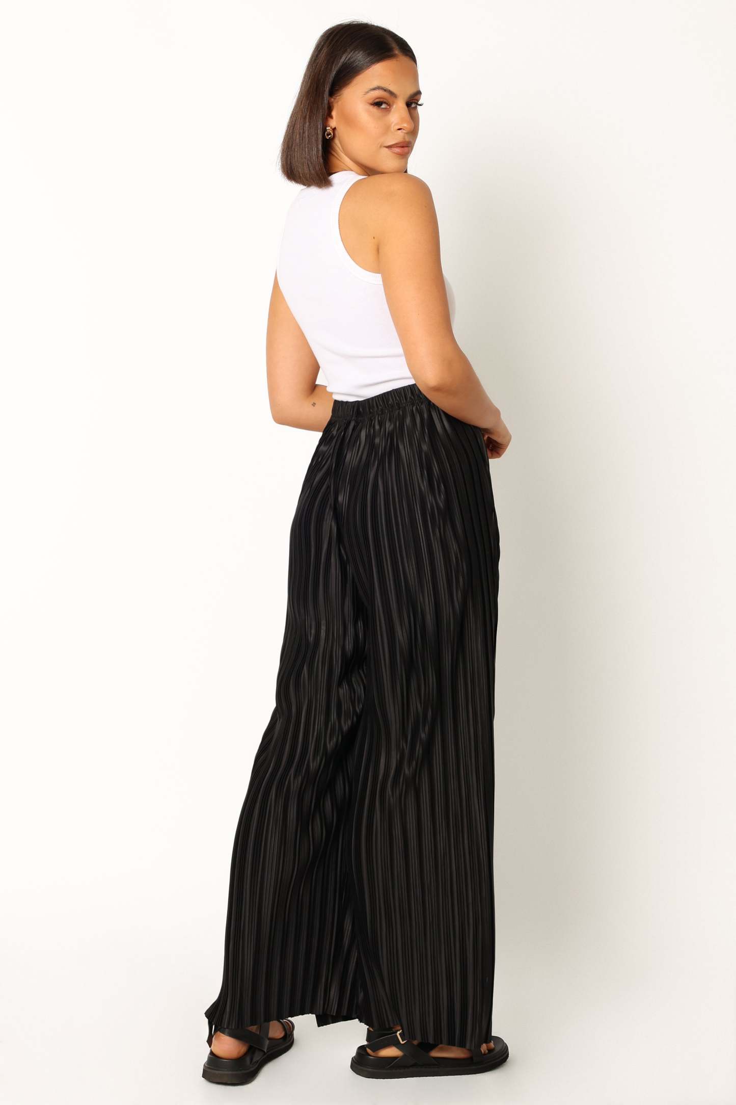 Sasha Pleated Pants - Black-Sunny Prom