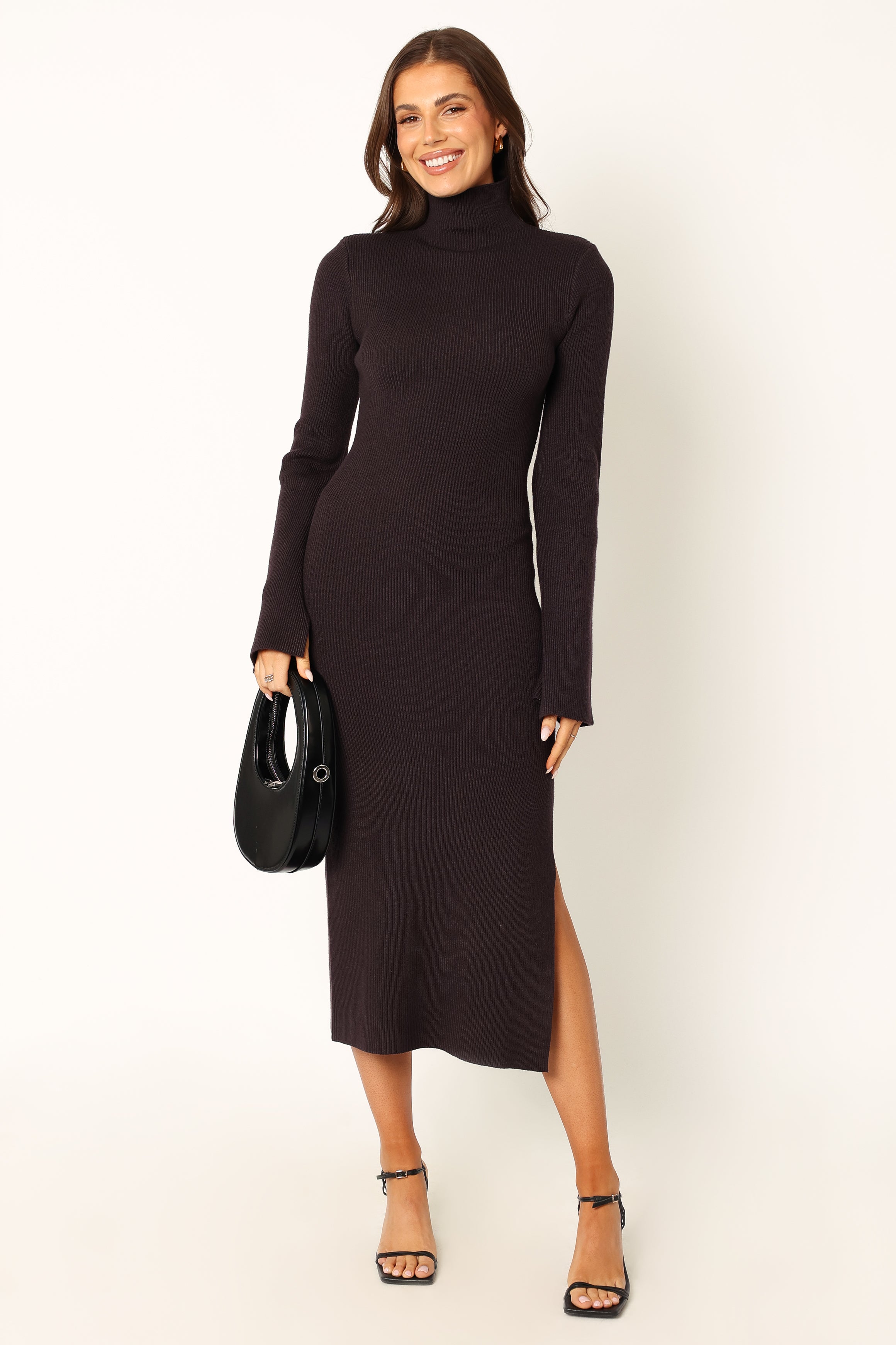 Astor Long Sleeve Midi Dress - Plum-Sunny Prom
